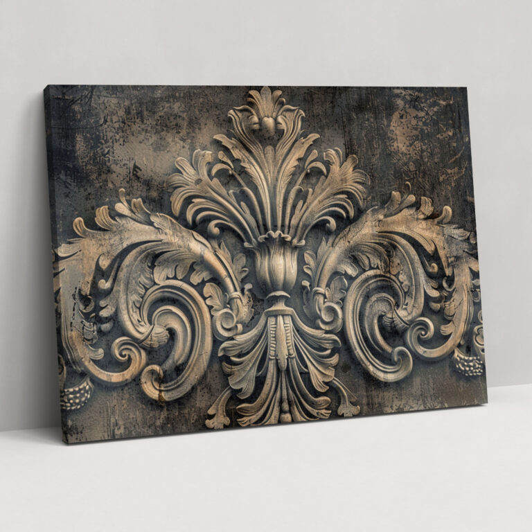 Neoclassicism Rococo Motifs Canvas Print - Neoclassicism, Neoclassicism, Wall Decoration, Canvas Wall Art