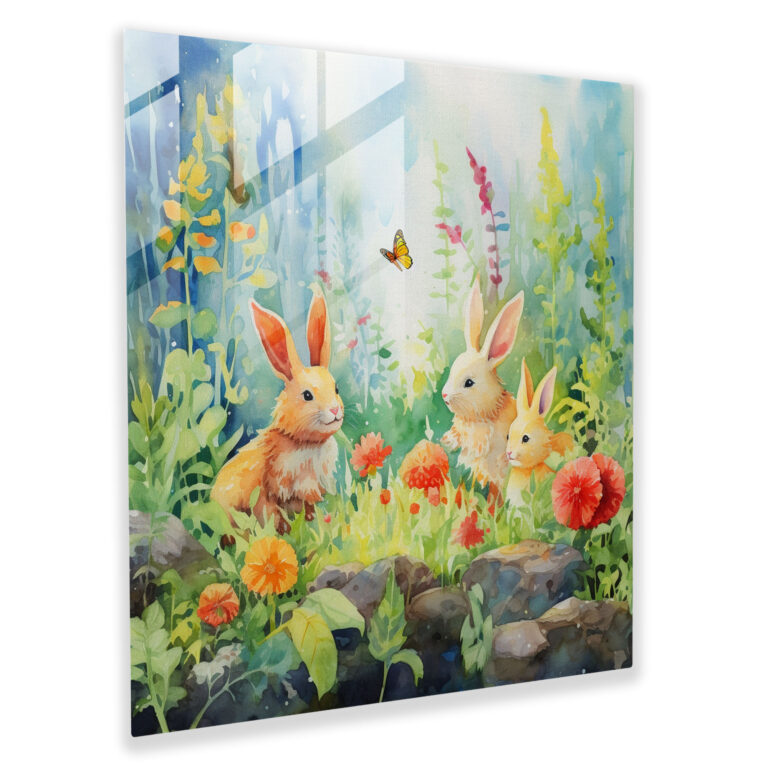Whimsical Animal Nursery Glass Print - Nursery, Home Decoration, Animal Nursery, Wall Decoration