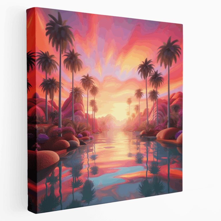 Surrealist Oasis Canvas Painting