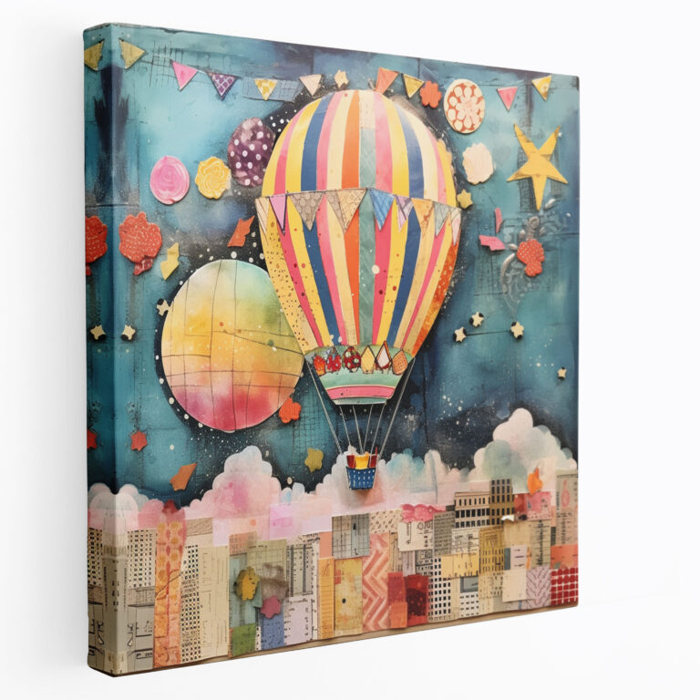 Nursery Colorful Mixed Media Wall Decoration - Nursery, Colorful, Home Decoration, Colorful Mixed Media Collage