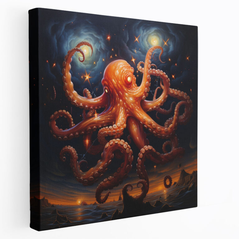 Octopus Wall Art - Surreal Oil Painting - Octopus, Octopus, Canvas Print, Canvas Wall Art