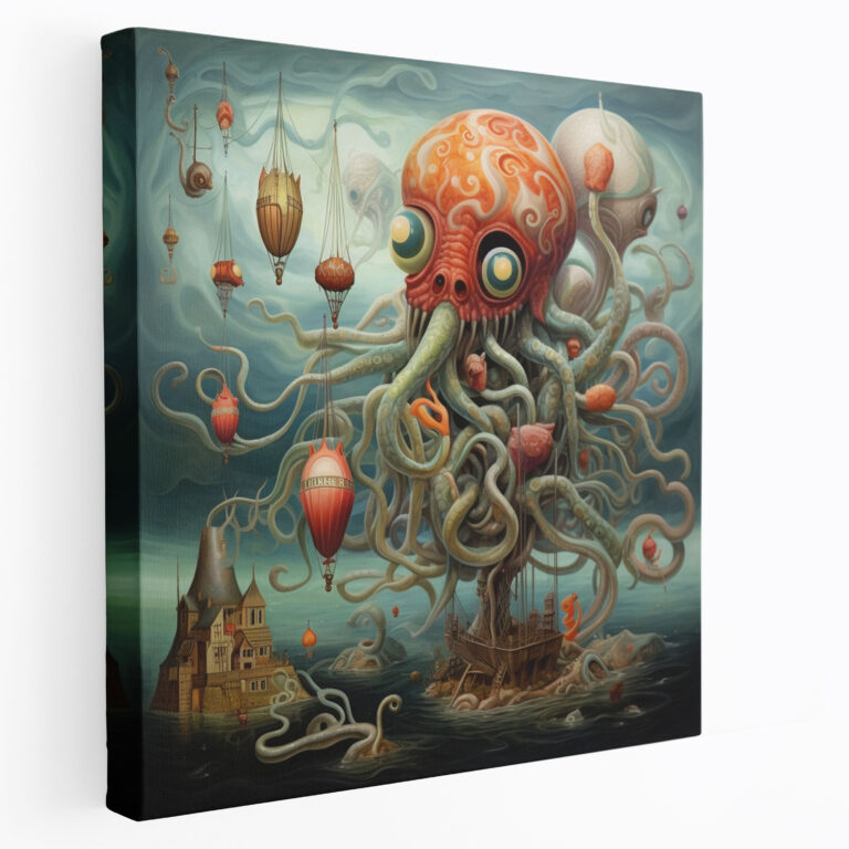 Surreal Octopus Wall Art - Octopus, Canvas, Surreal Art, Home Decoration