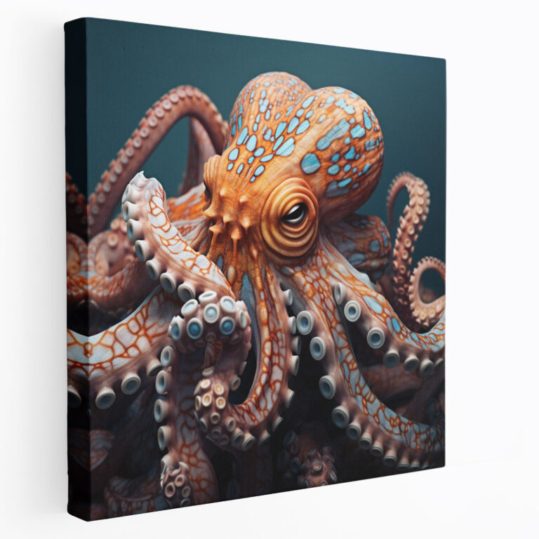 Photo-Realistic Octopus Canvas Print - Octopus, Wall Decoration, Close-Up, Octopus