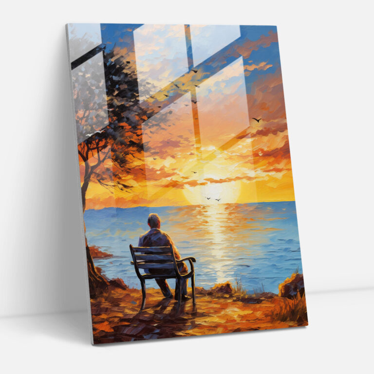 Old Peoples Glass Print - Old Peoples, Old Peoples, Modern Art, Sunset
