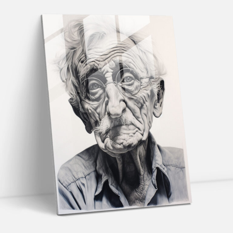 Wrinkles Of Wisdom Glass Print - Old Peoples, Resilience, Aging, Wisdom