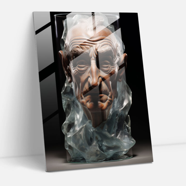 Realistic Glass Sculpture - Oppenheimer's Wisdom - Oppenheimer, Expression, Glass Art, Modern Art