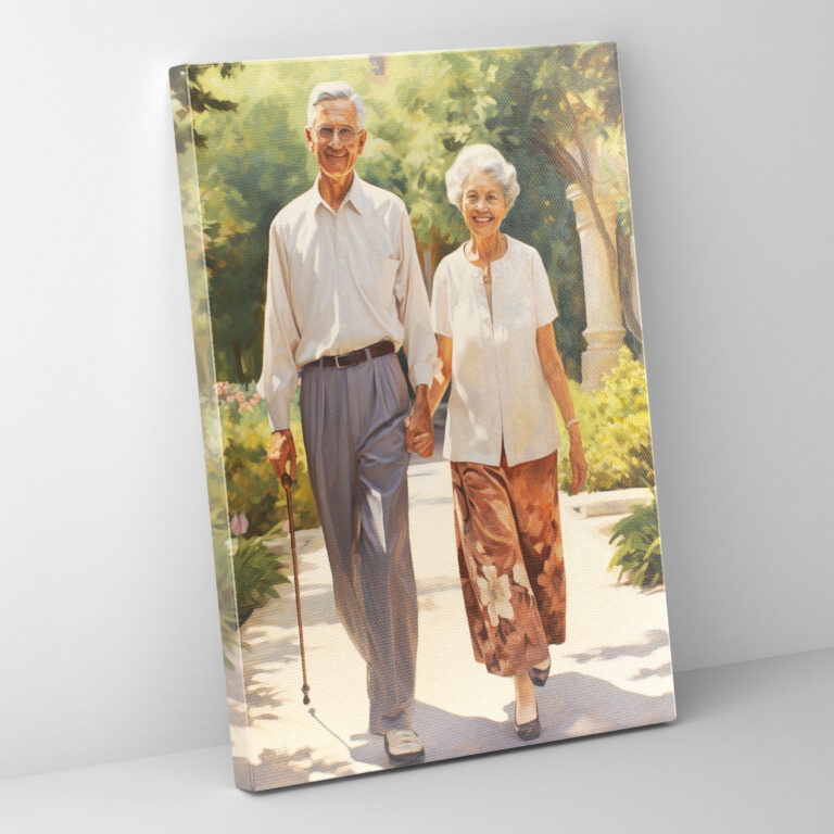 Old Peoples Wall Decoration - Old Peoples, Peaceful Garden, Canvas, Elegance