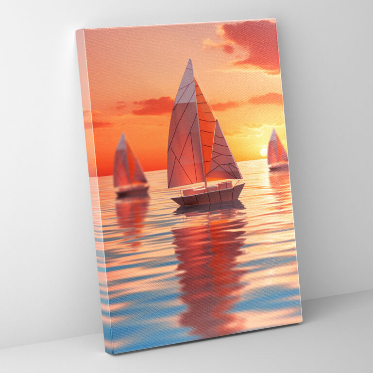 Origami Sailboats Canvas Print - Origami, Canvas Wall Art, Tranquility, Wall Art