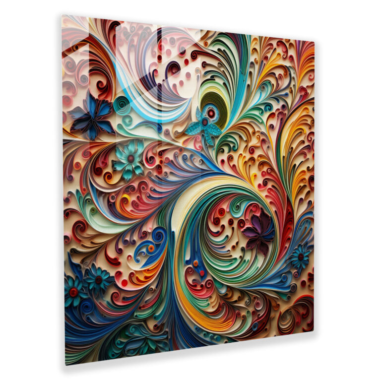 Papyrus Glass Wall Art: Intricate Pattern - Papyrus, Papyrus, Intricate Pattern, Wall Decoration