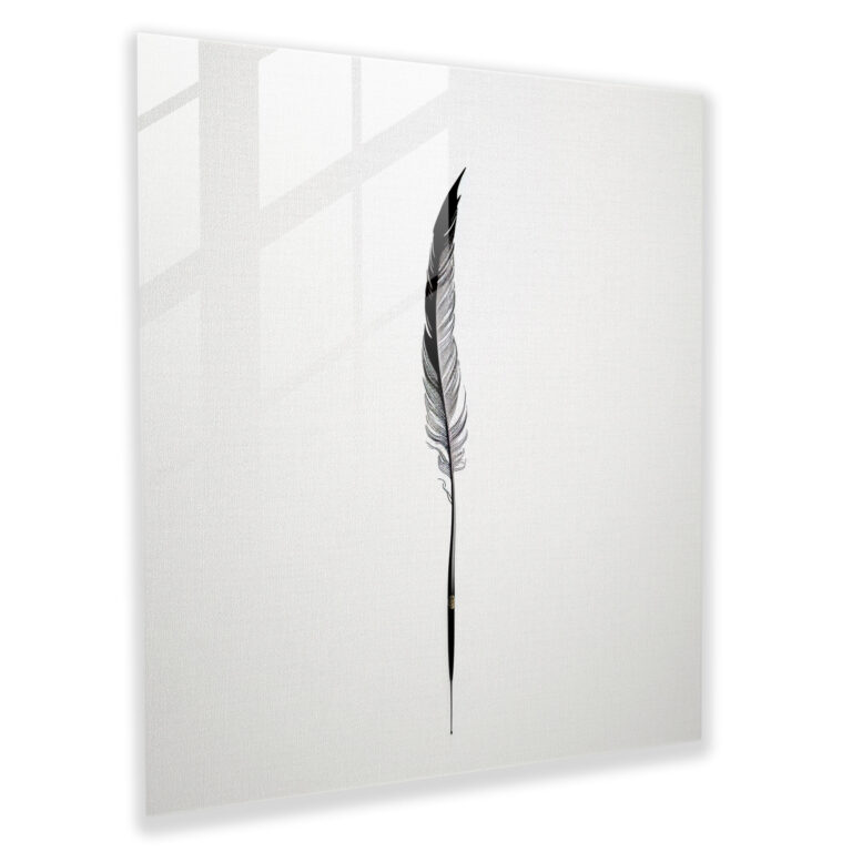 Papyrus Quill Pen Glass Print - Papyrus, Home Decoration, Illustration, Wall Decoration