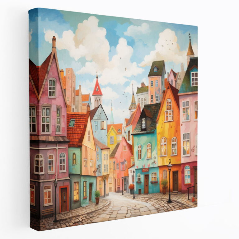 Pastel Wall Art - Cityscape Canvas Print - Pastel, Wall Art, Canvas Print, Canvas Wall Art