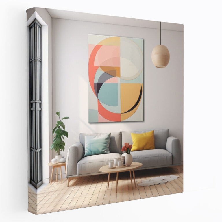Colorful Abstract Wall Art - Pastel, Canvas Print, Abstract Pastel Shapes, Vibrant