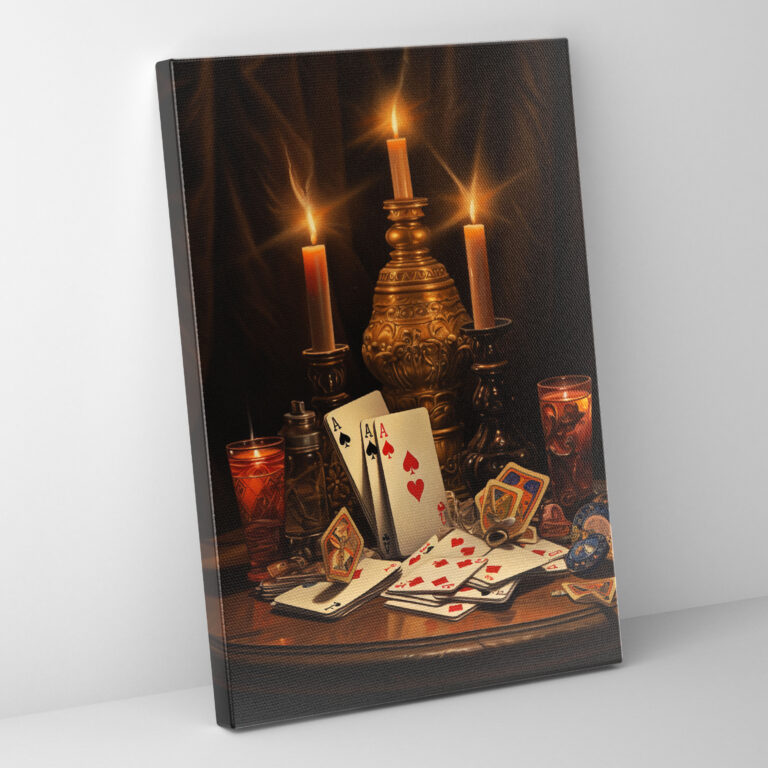 Playing Cards Canvas Print - Playing Cards, Strategic Lighting, Suspense And Excitement, Wall Decoration