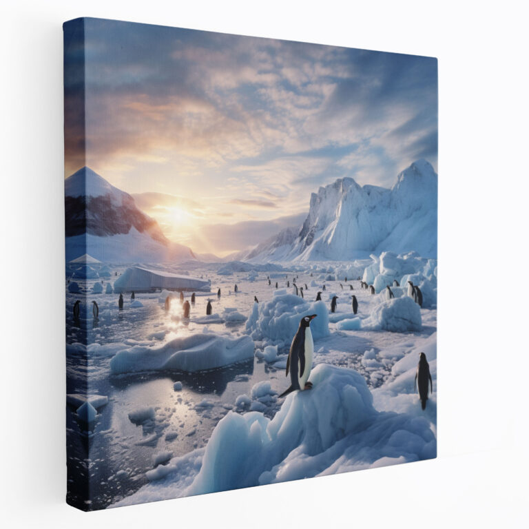 Penguin Canvas Print - Majestic Icy Penguins - Penguin, Beauty Of Nature, Wall Art, Home Decoration