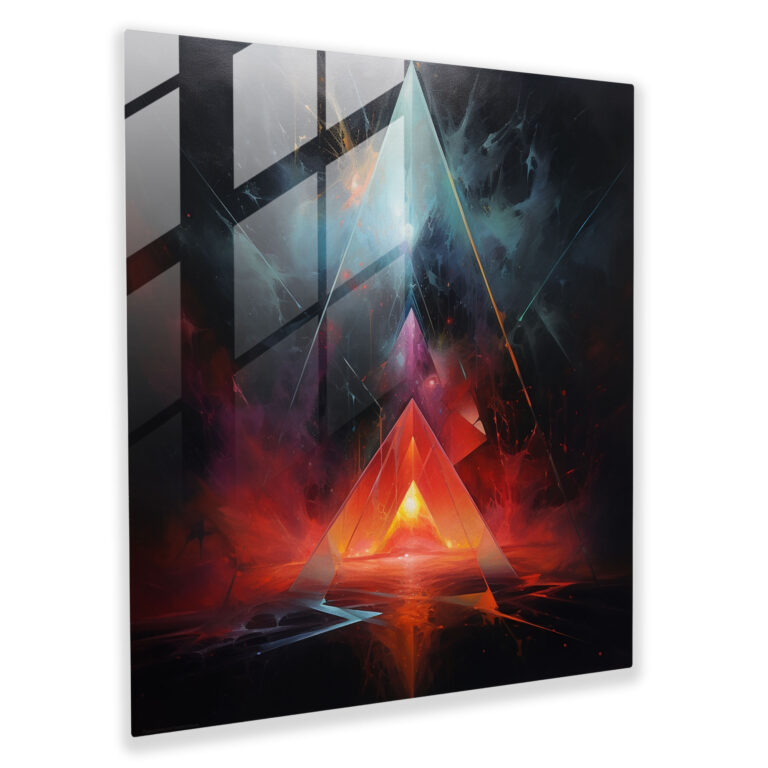 Pink Floyd Glass Print - Prism Splitting Light - Pink Floyd, Glass Wall Art, Abstract Painting, Home Decoration