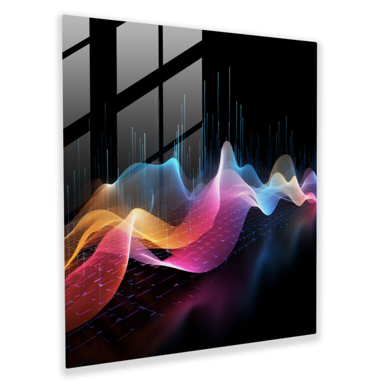 Pink Floyd Glass Print - Abstract Soundwave Notes - Pink Floyd, Modern Art, Music Enthusiasts, Glass Wall Art