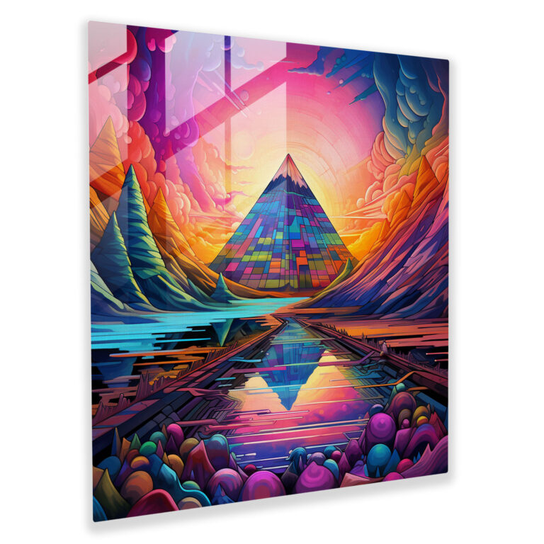 Pink Floyd Glass Print - Psychedelic Kaleidoscope - Pink Floyd, Glass Art, Glass Print, Modern Art