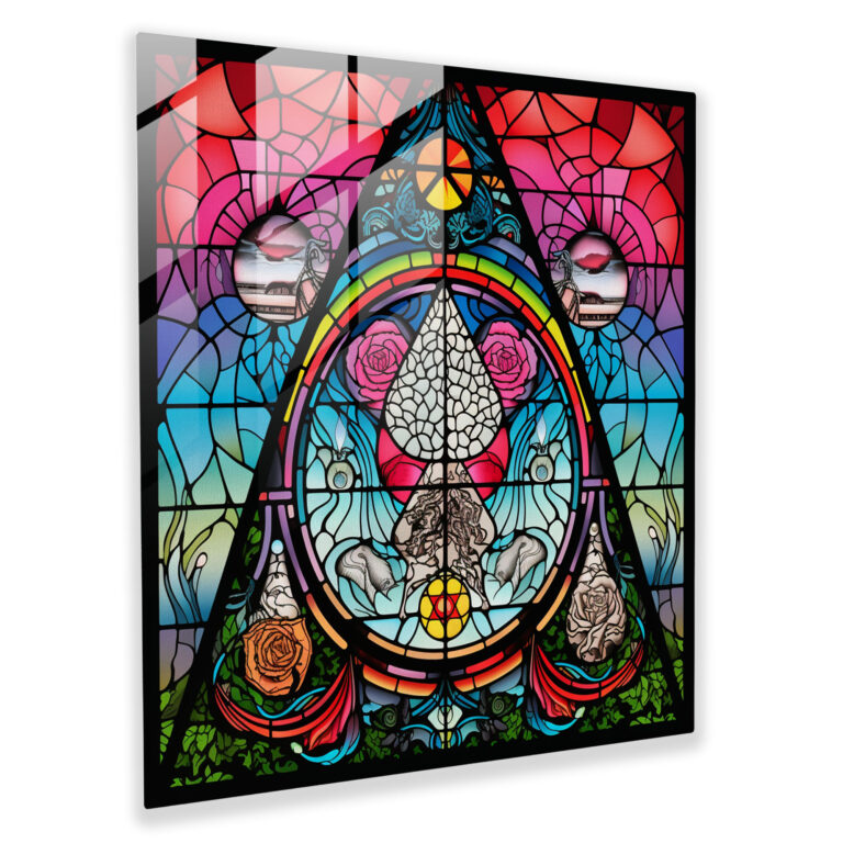 Pink Floyd Glass Print - Stained Glass Window - Pink Floyd, Stained Glass Window, Glass Art, Home Decoration