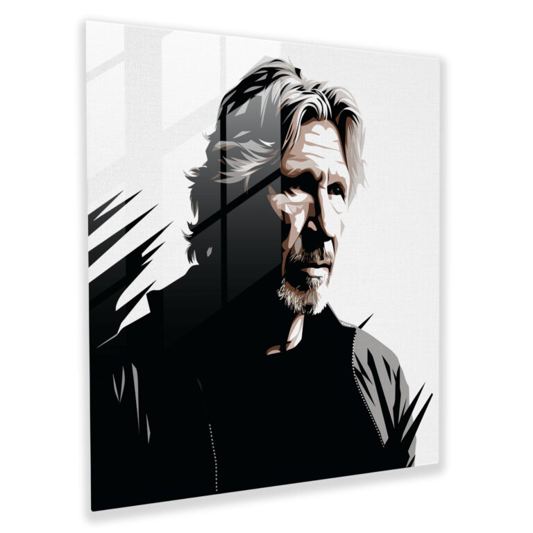 Pink Floyd Glass Print - Minimalist Roger Waters - Pink Floyd, Glass Print, Modern Art, Founder