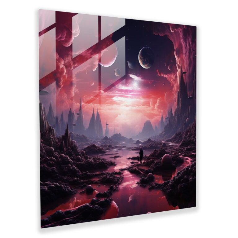 Pink Floyd Glass Print - Cosmic Journey - Pink Floyd, Digital Artwork, Glass Art, Modern Art