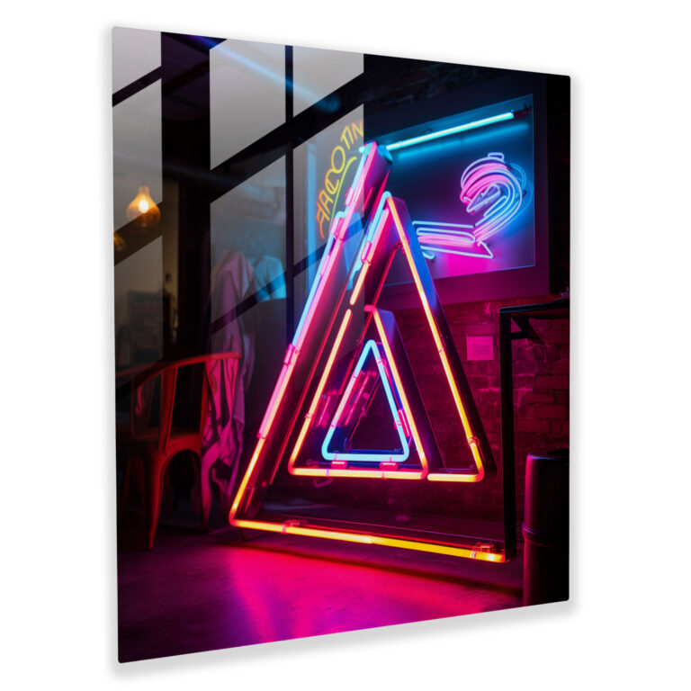 Pink Floyd Glass Print - Neon Lights - Pink Floyd, Glass Wall Art, Modern Art, Glass Art