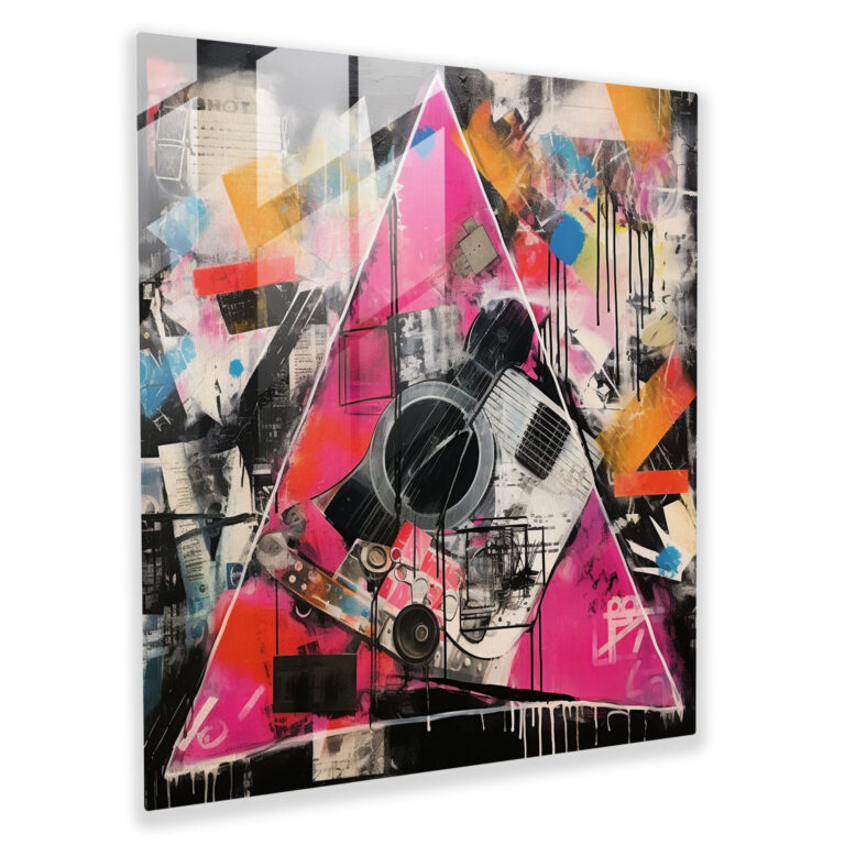 Pink Floyd Glass Print - Abstract Harmony - Pink Floyd, Glass Wall Art, Mixed Media Artwork, Abstract