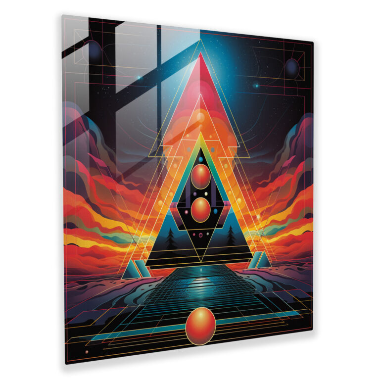 Pink Floyd Glass Print - Geometric Design - Pink Floyd, Glass Art, Wall Decoration, Pink Floyd
