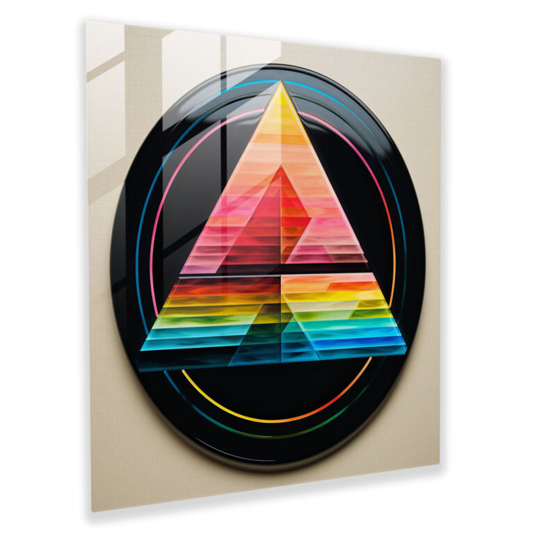 Pink Floyd Glass Print - Abstract 'The Dark Side Of The Moon' Artwork - Pink Floyd, Home Decoration, Abstract Interpretation, Glass Art