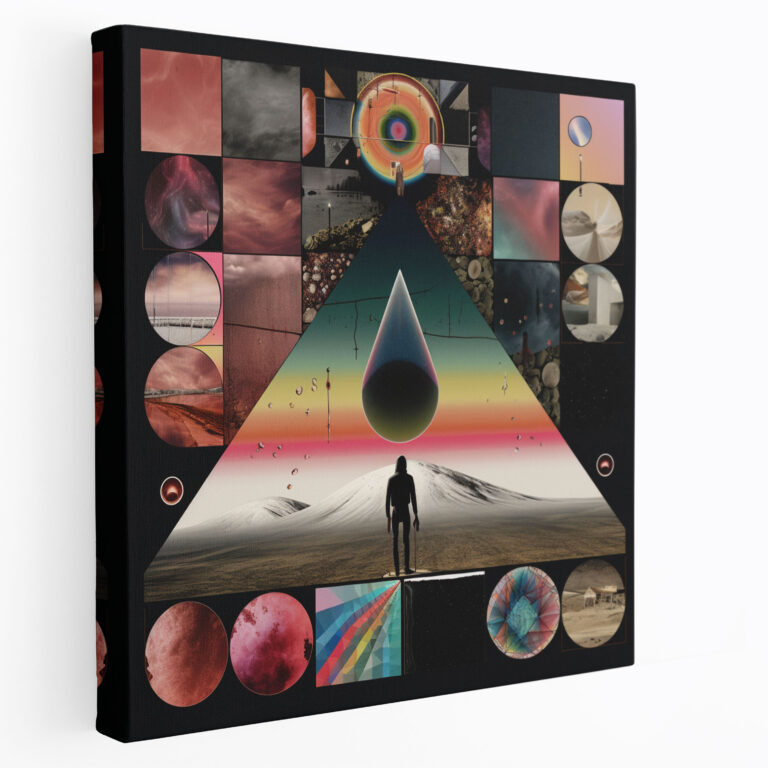 Pink Floyd Album Collage Canvas Print - Pink Floyd, Musical Storytelling, Wall Decoration, Canvas