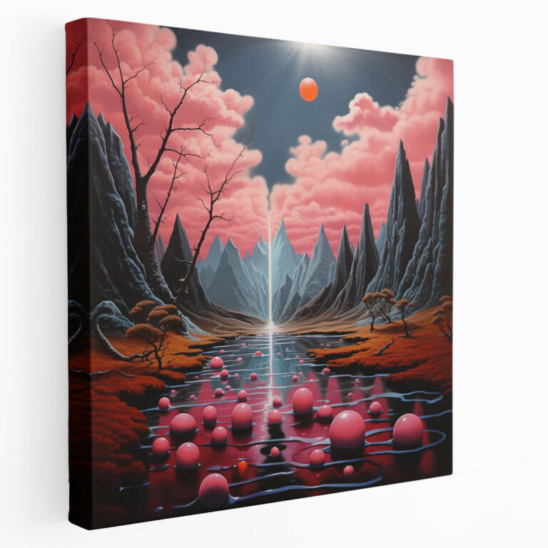 Pink Floyd Surreal Landscape Canvas Print - Pink Floyd, Oil Painting, Canvas, Symbols