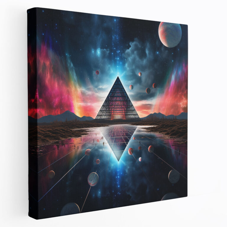Pink Floyd Wall Art - Surreal Dark Side Of The Moon Prism - Pink Floyd, Wall Art, Canvas, Surreal