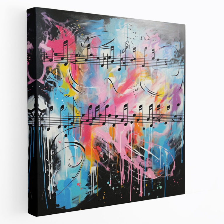 Pink Floyd Wall Decoration - Abstract Music Notes - Pink Floyd, Canvas Wall Art, Wall Art, Lyrics