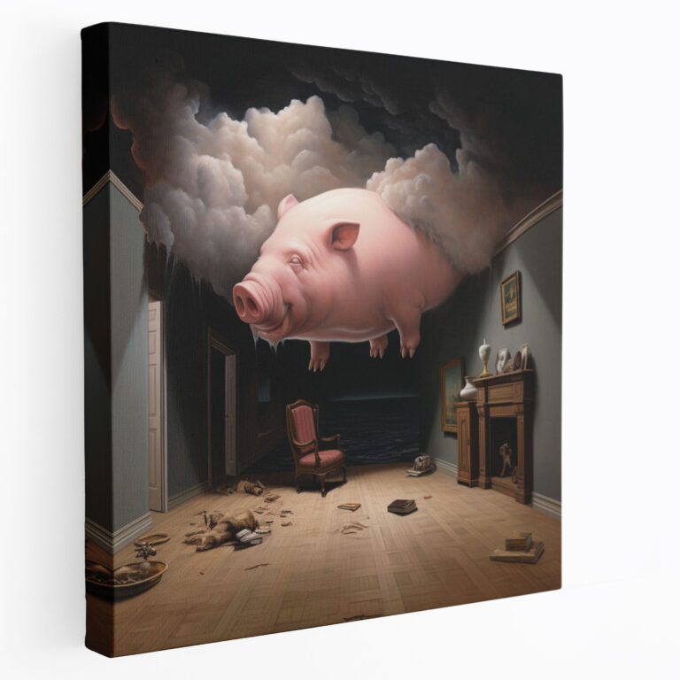 Pink Floyd Wall Art - Surreal Pig Room - Pink Floyd, Home Decoration, Canvas, Pink Floyd