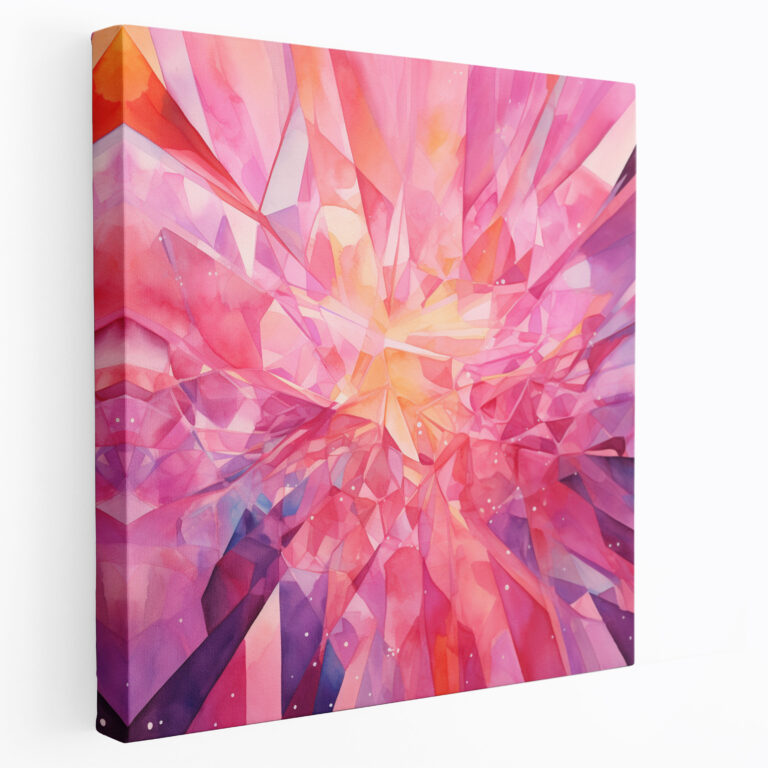 Pink Floyd Canvas Print - Abstract Pink Prism Wall Art - Pink Floyd, Watercolor Artwork, Vibrant Pink Hues, Wall Art