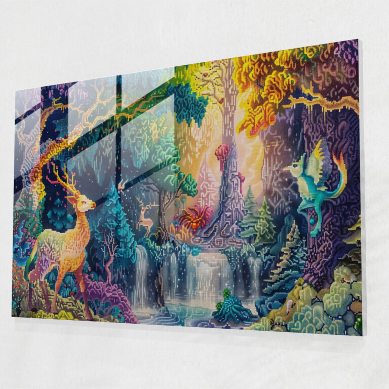 Pointillism Home Decoration - Enchanted Fantasy World - Pointillism, Magical Creatures, Modern Art, Pointillism
