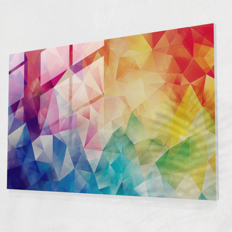 Pointillism Geometric Glass Wall Art - Pointillism, Wall Decoration, Home Decoration, Glass Art