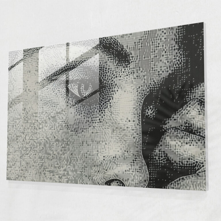 Pointillism Glass Art - Portrait Of A Woman - Pointillism, Woman, Delicate Details, Modern Art