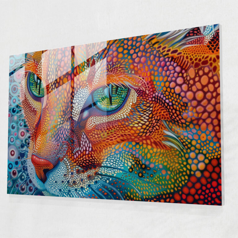 Whimsical Animal Pointillism Glass Art - Pointillism, Home Decoration, Glass Art, Pointillism