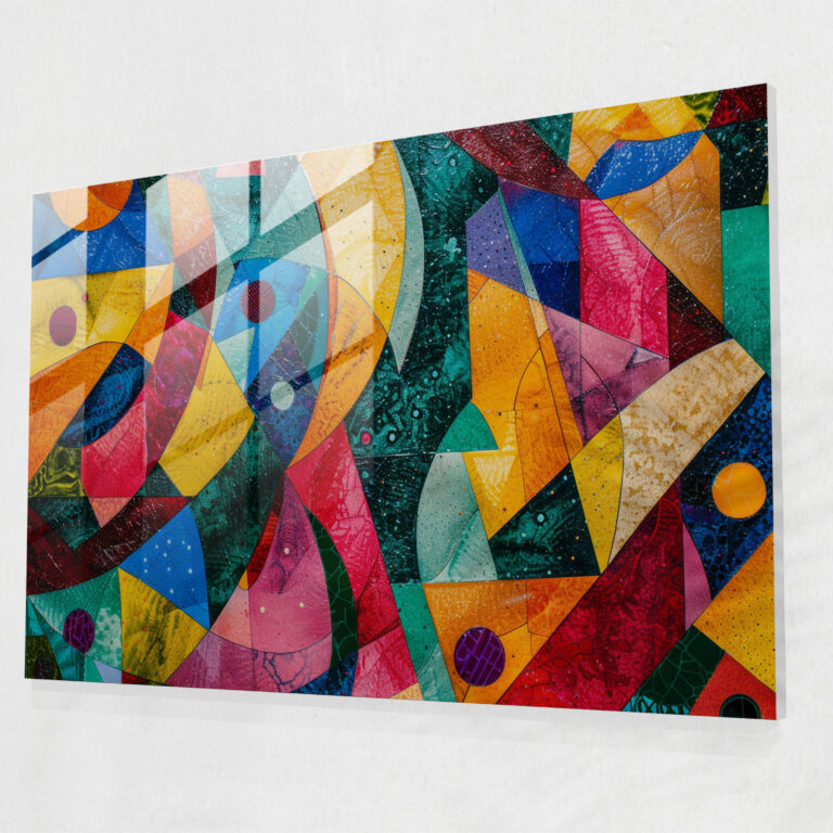 Pointillism Wall Decoration: Abstract Shapes - Pointillism, Glass Wall Art, Pointillism, Abstract