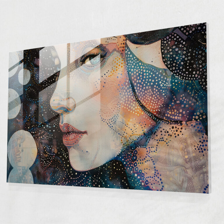 Pointillism Modern Art: Woman Portrait - Pointillism, Home Decoration, Portrait, Modern Art