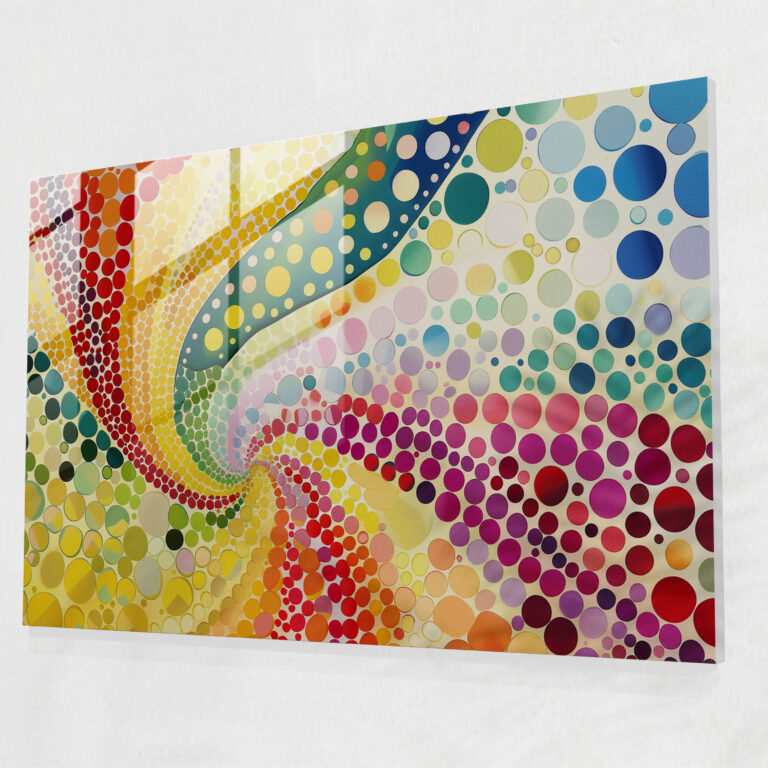 Colorful Pointillism Glass Wall Art Modern Home Decoration - Pointillism, Modern Art, Glass Art, Glass Wall Art