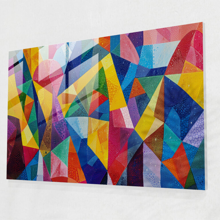 Pointillism Modern Art: Abstract Geometric Patterns - Pointillism, Glass Wall Art, Pointillism, Wall Decoration