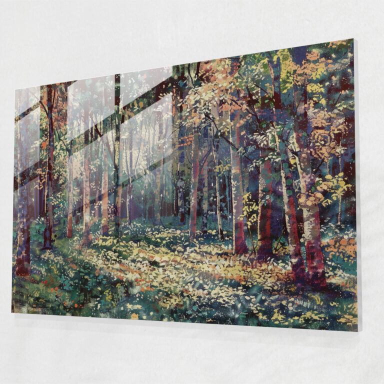 Pointillism Wall Decoration - Serene Forest - Pointillism, Glass Art, Home Decoration, Serene