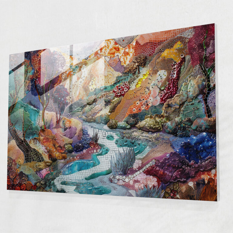 Abstract Landscape Pointillism Glass Art - Pointillism, Modern Art, Pointillism, Glass Art