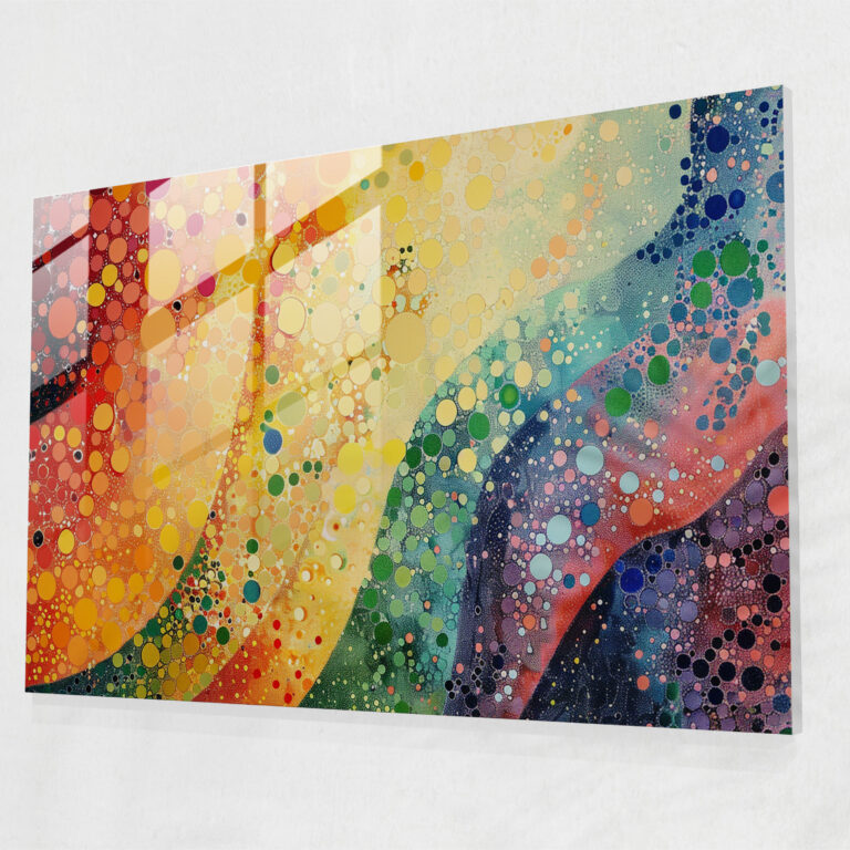 Pointillism Glass Wall Art Abstract Shapes And Colors - Pointillism, Glass Wall Art, Pointillism, Glass Art