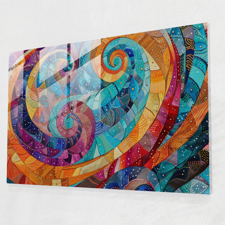 Pointillism Swirls Glass Print - Pointillism, Wall Decoration, Glass Print, Home Decoration