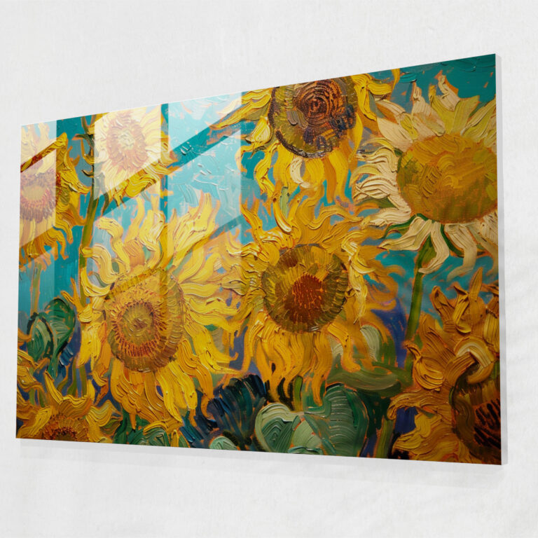 Post-Impressionism Glass Print - Sunflowers Glass Wall Art - Post-Impressionism, Wall Decoration, Glass Wall Art, Modern Art