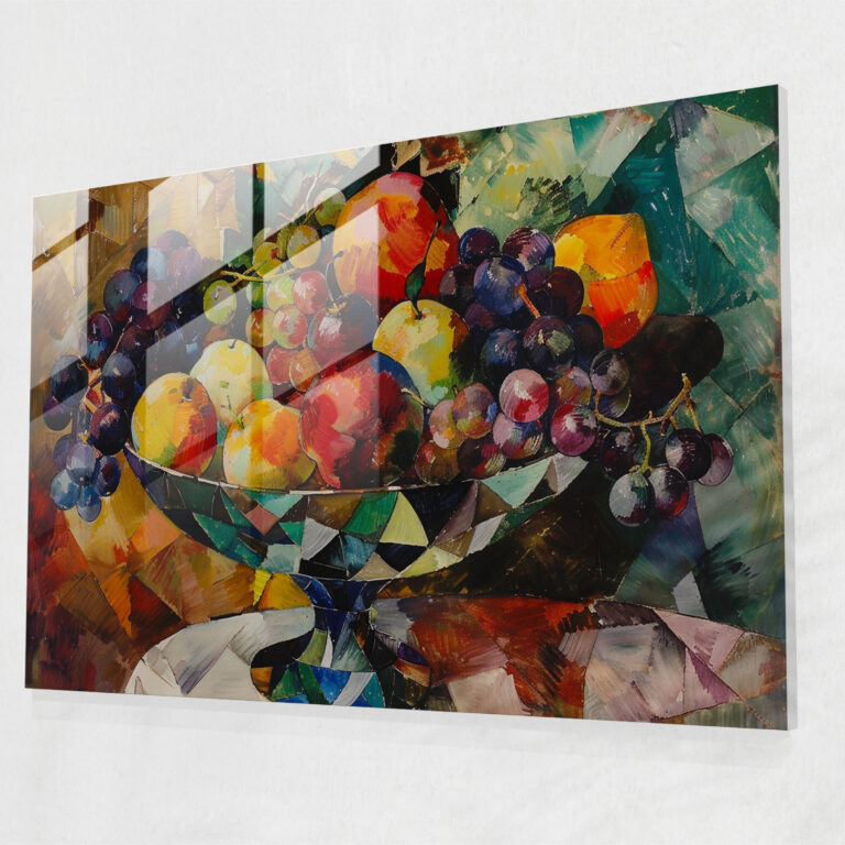 Post-Impressionism Glass Print - Fruit Bowl Glass Wall Art - Post-Impressionism, Glass Art, Wall Decoration, Modern Art
