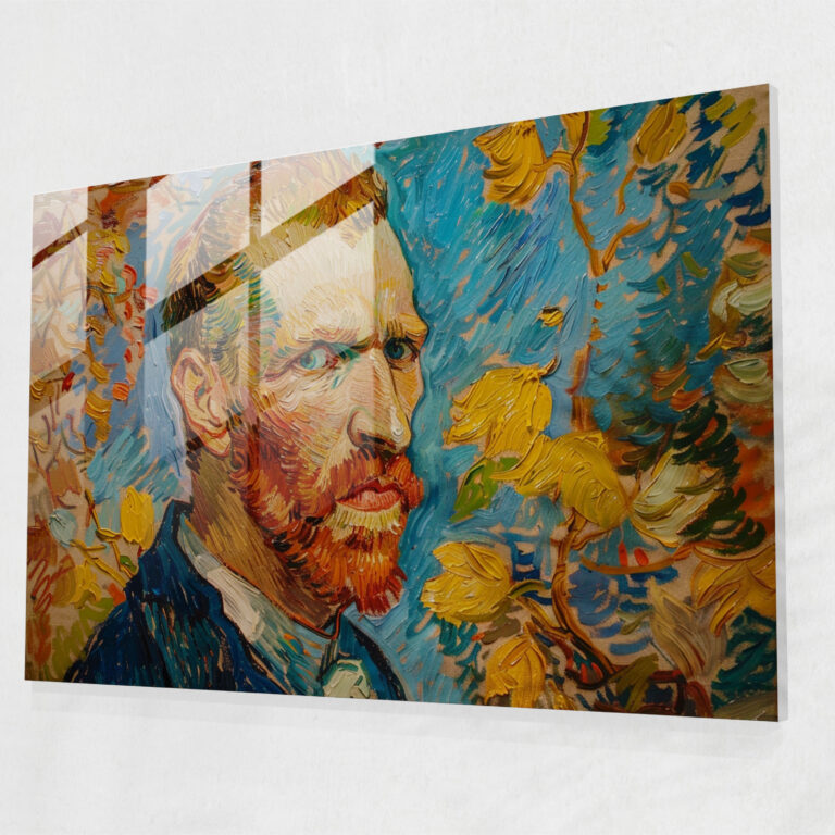 Post-Impressionism Glass Print - Self-Portrait Glass Wall Art - Post-Impressionism, Glass Art, Post-Impressionism, Wall Decoration