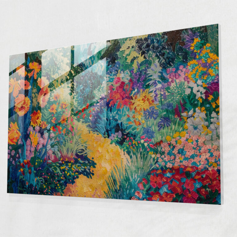Post-Impressionism Glass Print - Garden Scene Glass Wall Art - Post-Impressionism, Wall Decoration, Glass Wall Art, Post-Impressionism